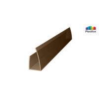 Профиль для поликарбоната ROYALPLAST UP торцевой бронза-серая 10мм 2100мм