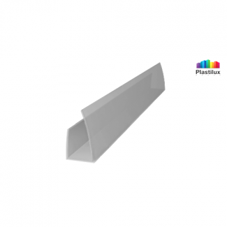 Профиль для поликарбоната ROYALPLAST UP торцевой серебро 6мм 2100мм